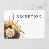Elegant White Floral Wedding Reception Informatiekaartje (Voorkant)