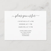 Elegant White Floral Wedding Reception Informatiekaartje (Achterkant)