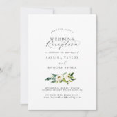Elegant White Floral Wedding Reception Kaart (Voorkant)