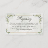 Elegant White Floral Wedding Registry Greenery Informatiekaartje (Voorkant)
