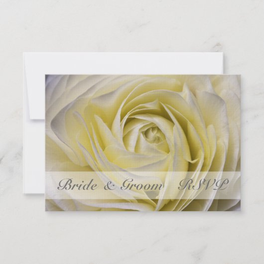 Elegant White Floral Wedding RSVP (Voorkant)