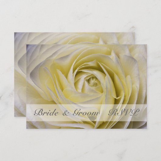 Elegant White Floral Wedding RSVP (Voorkant / Achterkant)