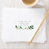 Elegant White Floral Wedding RSVP Adresetiketten Etiket (Insitu)