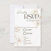 Elegant White Floral Wedding RSVP Card (Voorkant)