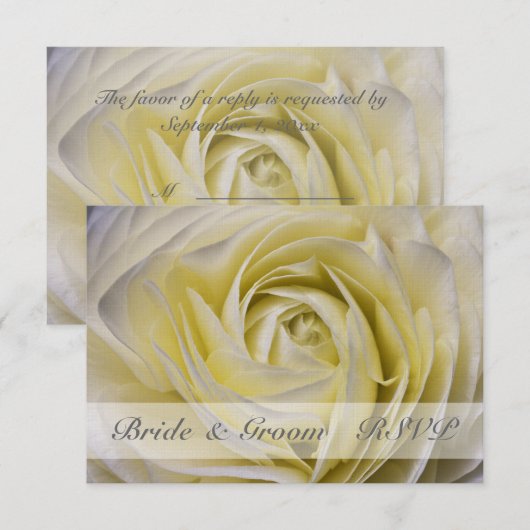 Elegant White Floral Wedding RSVP Kaartje (Voorkant / Achterkant)