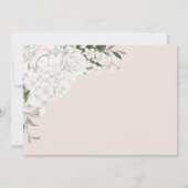 Elegant White Floral Wedding Save The Date (Achterkant)