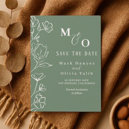 Elegant White Floral Wedding Save The Date