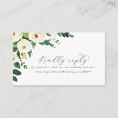 Elegant White Floral Wedding Website RSVP Informatiekaartje (Voorkant)