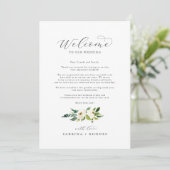 Elegant White Floral Welcome Letter & Itinerary (Staand voorkant)