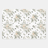 Elegant White Floral Wrapping Paper Sheets (Voorkant)