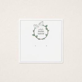 Elegant White Flower Earring Jewels Display Card Vierkante Visitekaartjes