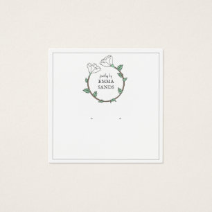 Elegant White Flower Earring Jewels Display Card Vierkante Visitekaartjes
