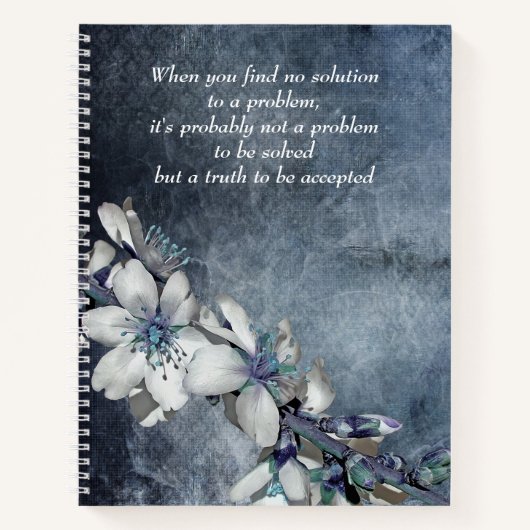 Elegant White Flower Inspirerend Quote Writing Notitieboek (Voorkant)