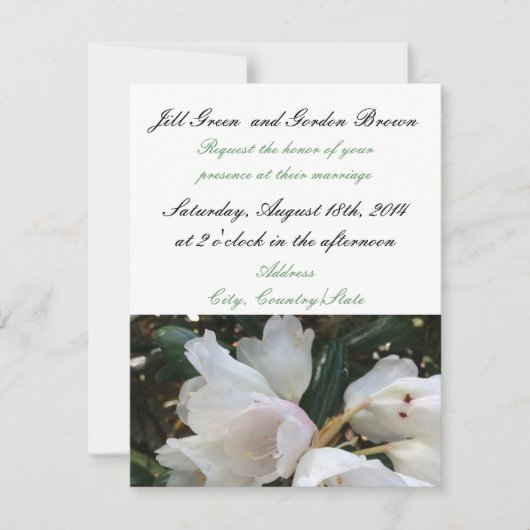 Elegant White Flower Wedding Invitation Kaart (Voorkant)