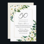 Elegant White Flowers 50th Birthday Party Kaart<br><div class="desc">Elegant White Flowers 50th Birthday Party Invitation Zie bijbehorend collectie in Niche en nestwinkel</div>