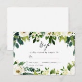 Elegant White Flowers Beauful Spring Wedding RSVP Kaartje (Voorkant / Achterkant)