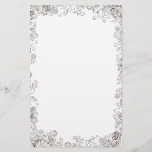 Elegant White Flowers Briefpapier (Voorkant)