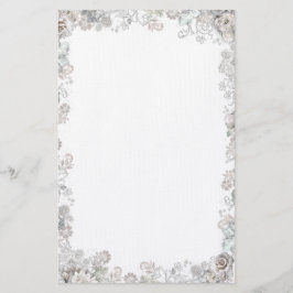 Elegant White Flowers Briefpapier