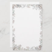 Elegant White Flowers Briefpapier (Voorkant / Achterkant)