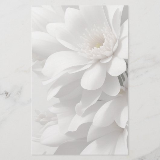 Elegant White Flowers Briefpapier (Achterkant)