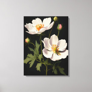 Elegant White Flowers Canvas Afdruk