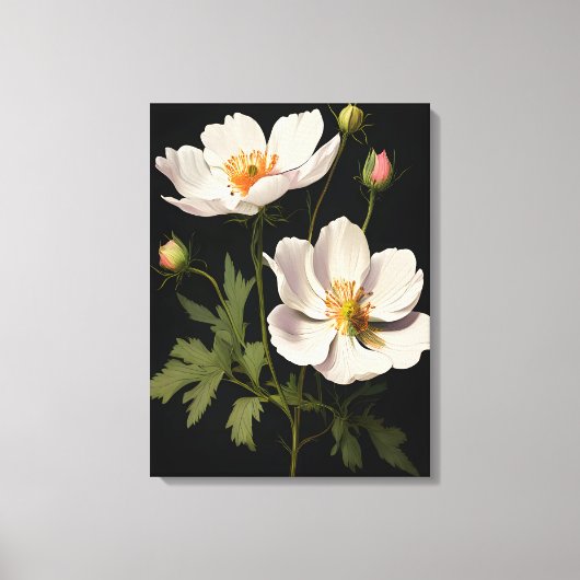 Elegant White Flowers Canvas Afdruk (Voorkant)