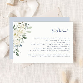 Elegant White Flowers Dusty Blue Wedding Details Kaart