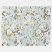 Elegant White Flowers Fleece Deken (Voorkant (Horizontaal))