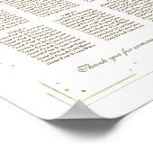 Elegant White Flowers Gold Baptism Seating Chart Poster (Hoek)