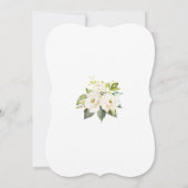 Elegant White Flowers Gold Cross Baptisme Kaart (Achterkant)