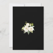 Elegant White Flowers Gold Lijst Black Wedding Kaart (Achterkant)