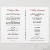 Elegant White Flowers Gold Lijst Wedding Program (Achterkant)