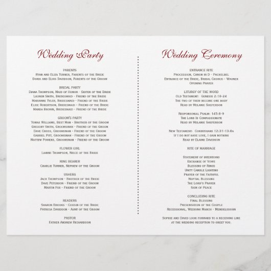 Elegant White Flowers Gold Lijst Wedding Program (Achterkant)