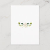 Elegant White Flowers Gold Navy Wedding Details Informatiekaartje (Achterkant)