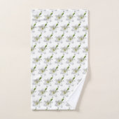 Elegant White Flowers on White Background Bad Handdoek (Handdoek)