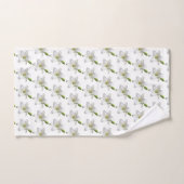 Elegant White Flowers on White Background Bad Handdoek (Handdoek)