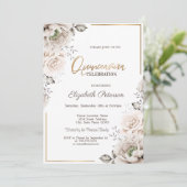 Elegant White Flowers Quinceañera Kaart (Staand voorkant)