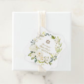 Elegant White Flowers Star van David Bat Mitzvah Bedankjes Labels (In situ)