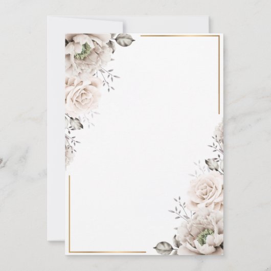 Elegant White Flowers Sweet 16 Kaart (Achterkant)