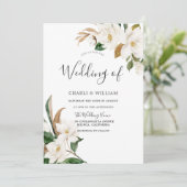 Elegant White Flowers Wedding Kaart (Staand voorkant)