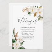 Elegant White Flowers Wedding Kaart (Voorkant / Achterkant)