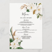 Elegant White Flowers Wedding or Dinner Party Menu (Voorkant)