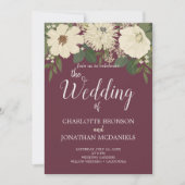 Elegant White Flowers Wine Weddenschap Kaart (Voorkant)