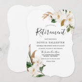 Elegant White Flowers Womans Retirement Party Kaart (Voorkant / Achterkant)