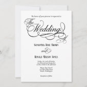 Elegant White Formal Wedding Invitation Kaart (Voorkant)
