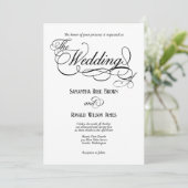 Elegant White Formal Wedding Invitation Kaart (Staand voorkant)