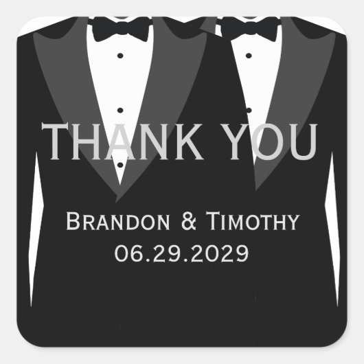 Elegant White Gay Wedding Favor Stickers (Voorkant)