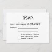 Elegant White Gay Wedding RSVP Card Kaart (Voorkant)