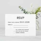 Elegant White Gay Wedding RSVP Card Kaart (Staand voorkant)