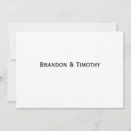 Elegant White Gay Wedding RSVP Card Kaart